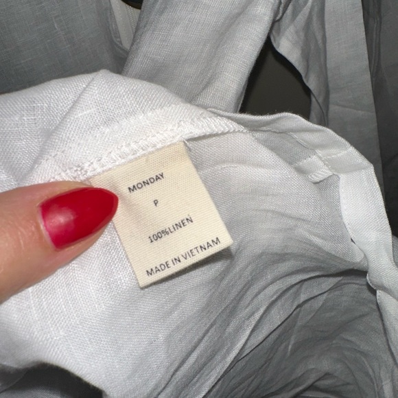 MONDAY Swimwear MONTEGO Mini Dress White Linen Regular size Petite - Picture 9 of 10